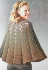 Вязаная шаль коричневая